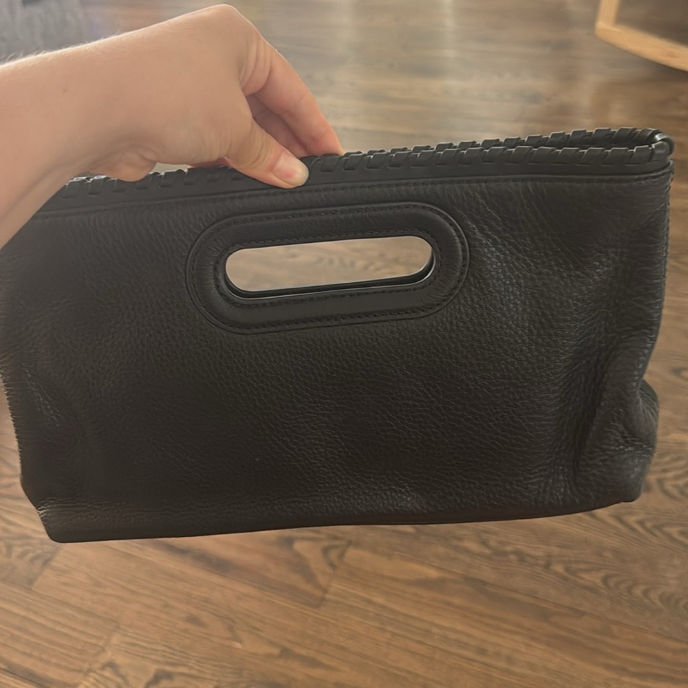 Michael Kors Black Clutch with Silver Accent - Picture 3 of 5